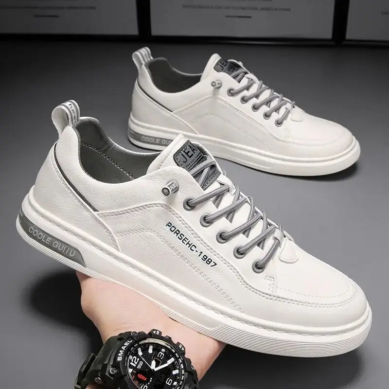 Casual Breathable White Sneakers For Men