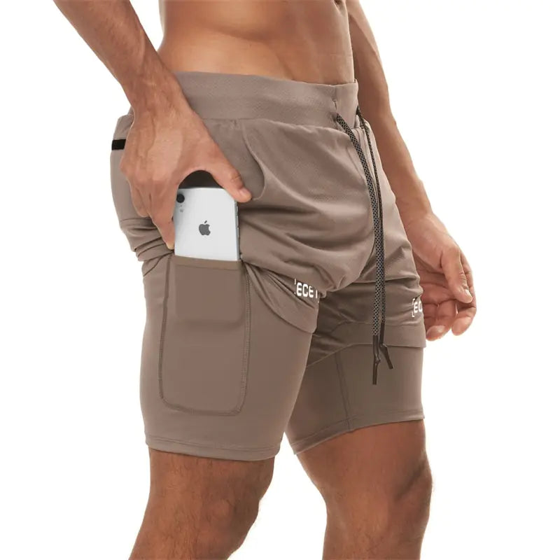 2 in 1 Double Layer Shorts For Men