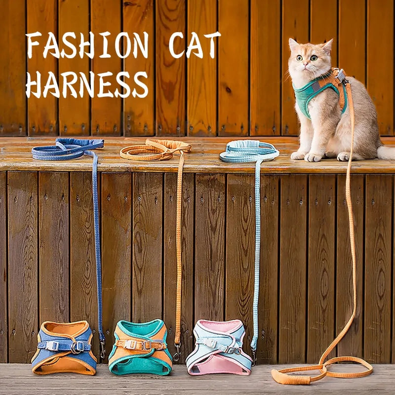 Stylish Cat Vest Harness & Leash Set