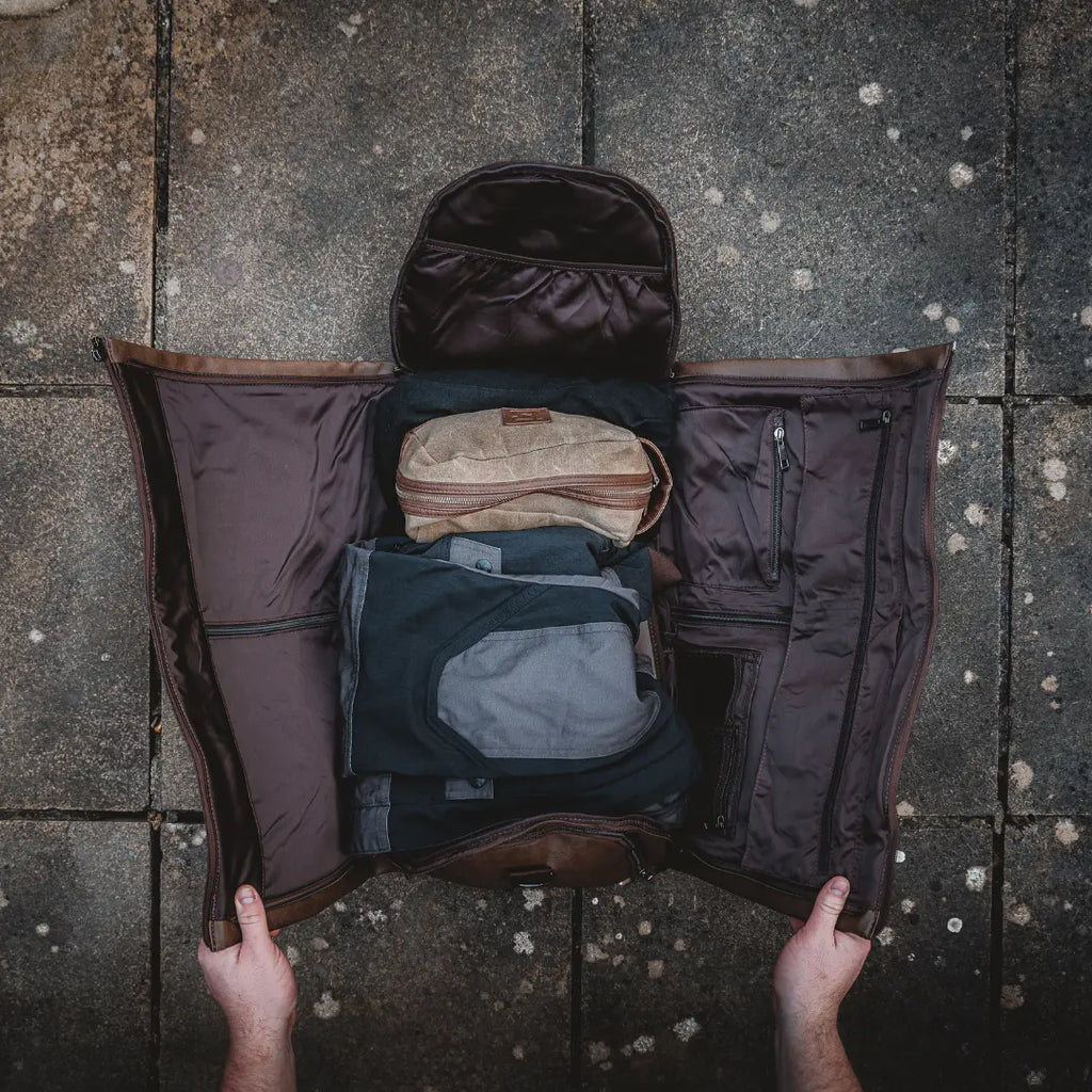 Elegant Leather Convertible Duffel Bag