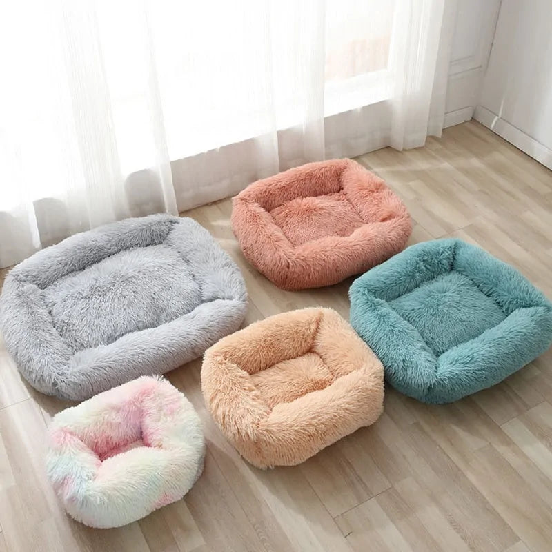 Warm Plush Square Cat Bed
