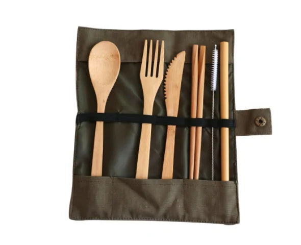 Bamboo Travel Utensils Set 2