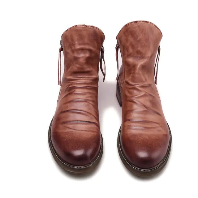 Retro Ankle Non-Slip Leather Boots For Men