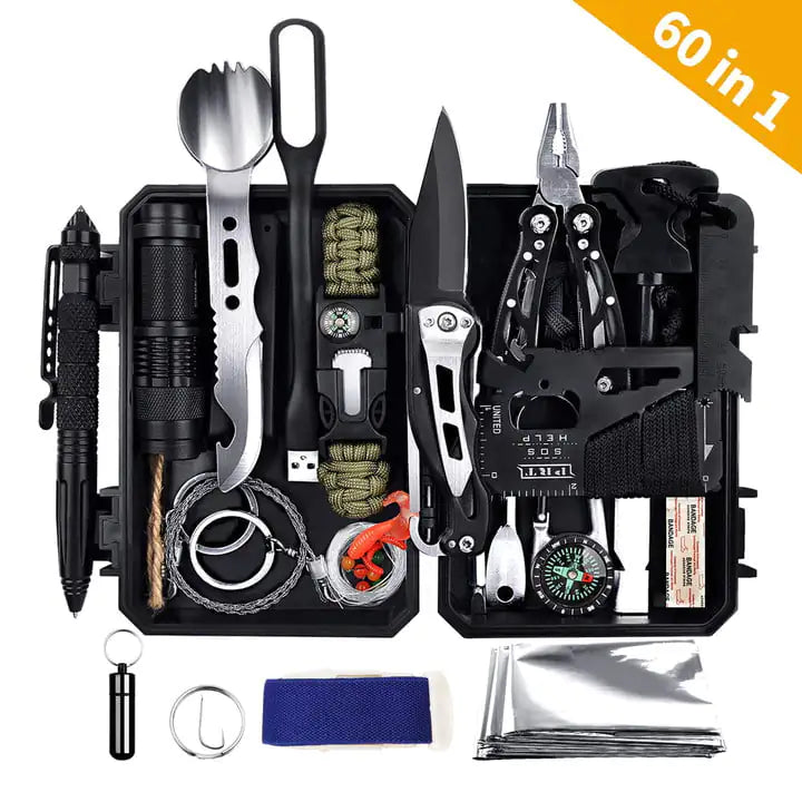 60 in 1 Essential Survival Gear Kit