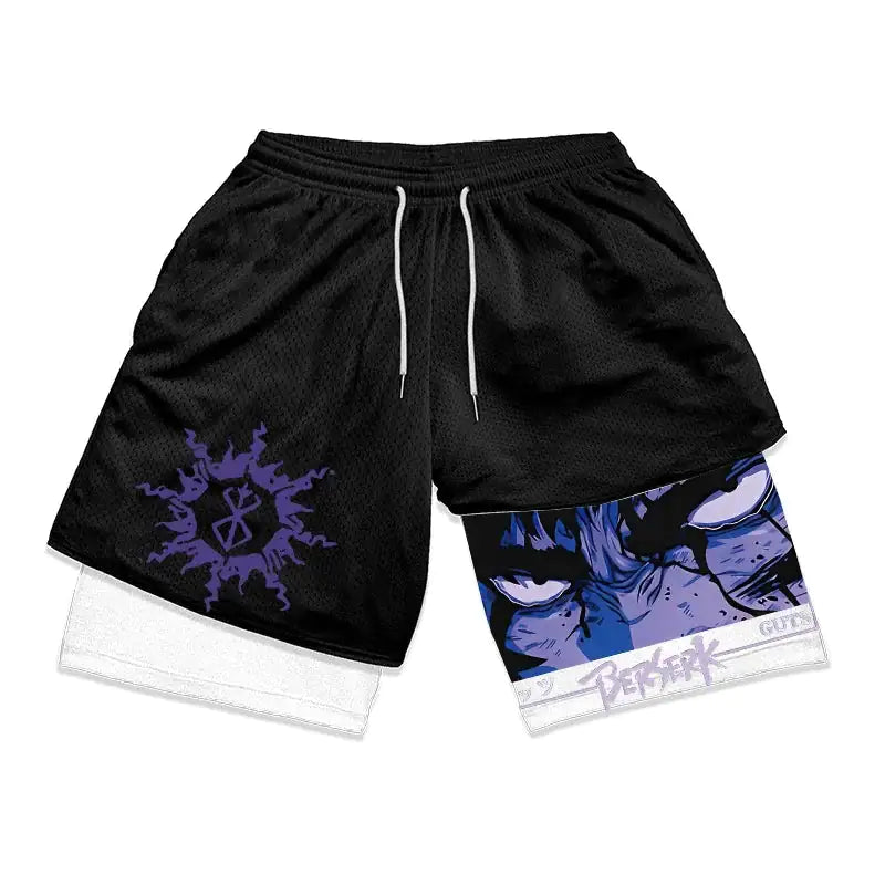 2 in 1 Anime Berserk Gym Shorts