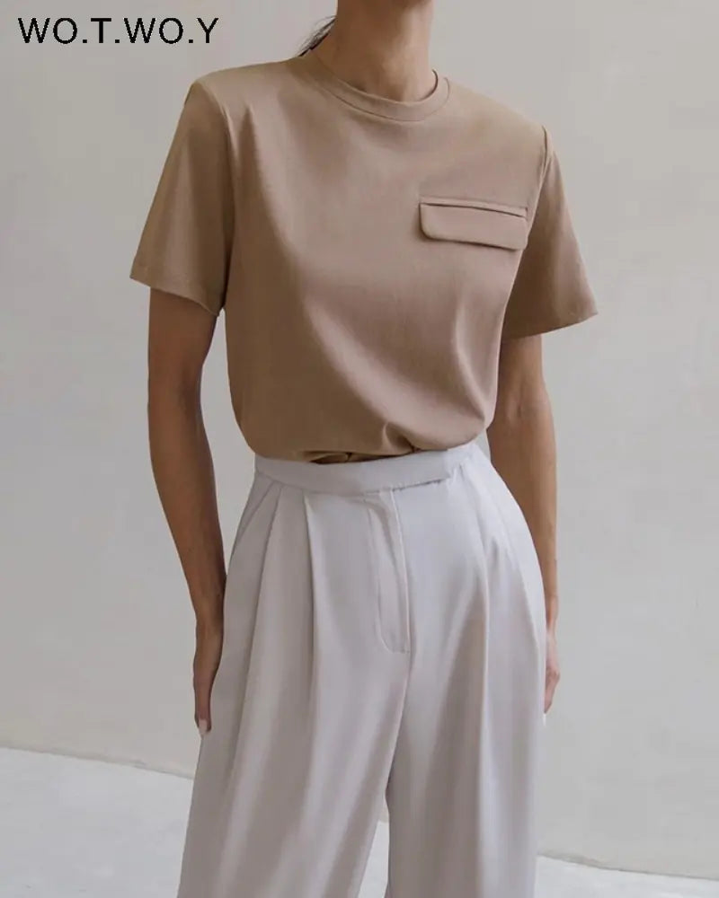 Chic Casual Summer Top with Side Pocket Design For Women