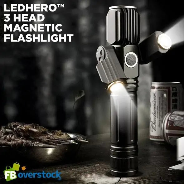 3 Head Magnetic Flashlight