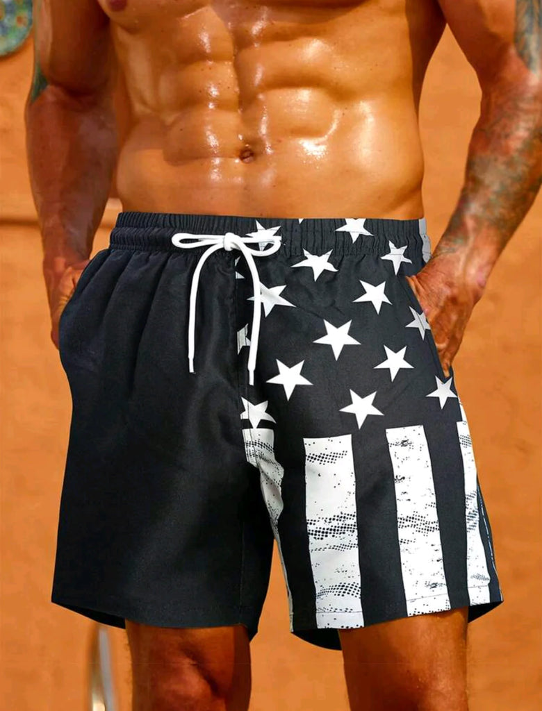 USA Flag Swim Trunks For Men